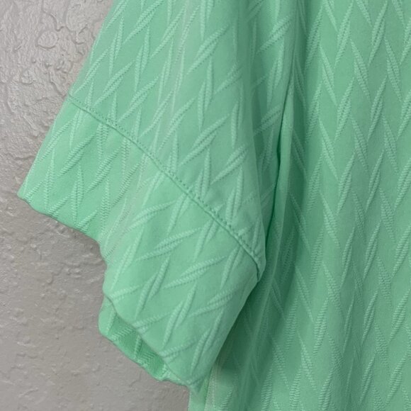 Coral Bay Energy Polo Womens Large Spring  Green Argyle Diamond Texture Pocket - Picture 5 of 9